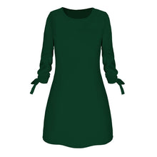 Load image into Gallery viewer, Ladies One-pieces Dress Solid Color Rounded Neck Long Sleeves Casual Dress for Spring Autumn AIC88