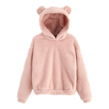 Load image into Gallery viewer, Fluffy Velvet Long Sleeve Fleece Sweatshirt Autumn Winter Women&#39;s Warm Bear Shape Fuzzy Hoodie Pullover Hoody Sweatshirts Mujer