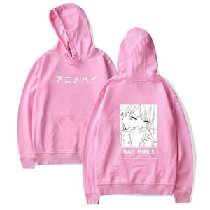 Otaku Anime Sad Girls Manga Printing Long-sleeved Anime Hoodie