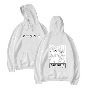 Otaku Anime Sad Girls Manga Printing Long-sleeved Anime Hoodie